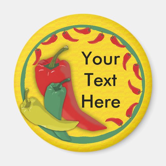 Lijst voor Chili Pepper Group Circle Magneet (Voorkant)