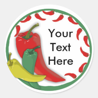 Lijst voor Chili Pepper Group Circle Ronde Sticker