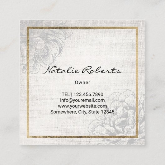  Lijst voor de bijenteelt en de bloementeelt Vierkante Visitekaartje (Achterkant)