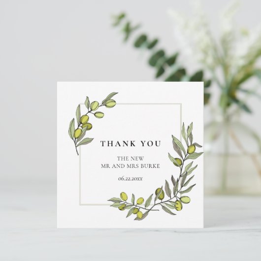 Lijst voor de bruiloft van levende bijkantoren bedankkaart (Staand voorkant)