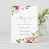 Lijst voor de bruiloft van Magnolia-bloemen Kaart (Staand voorkant)