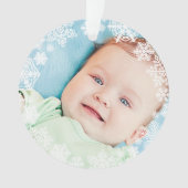 Lijst voor eerste kerstkind Foto van Snowflake Ornament (voorkant)