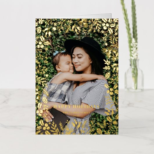 Lijst voor feestkerstavond Prettige feestdagen (Bloemen)