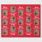 Lijst voor fotocollage Dogs Pets Family Kerstmis Cadeaupapier (Vlak)