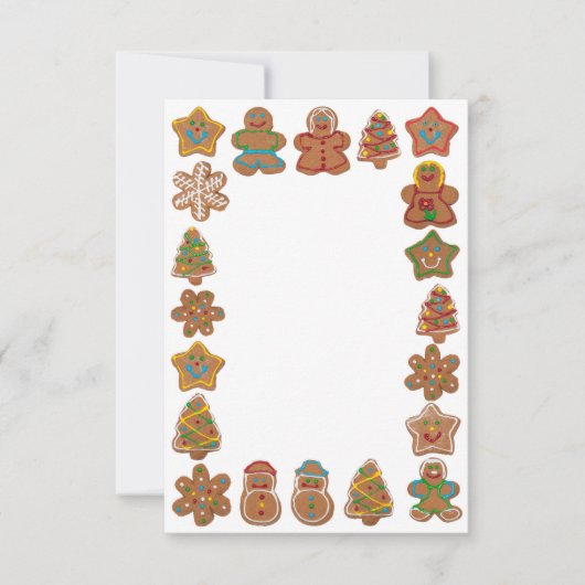 Lijst voor kerstkoekjes kaart (Voorkant)