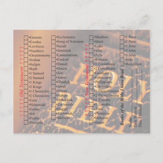 Lijst voor lezen controleren briefkaart (Voorkant)