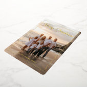 Lijst voor Merry Kerstroze Script Wave Folie Feestdagenkaart (Gedraaid)