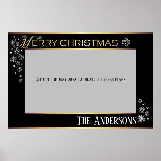 Lijst voor prettige kerstfoto's poster (Voorkant)