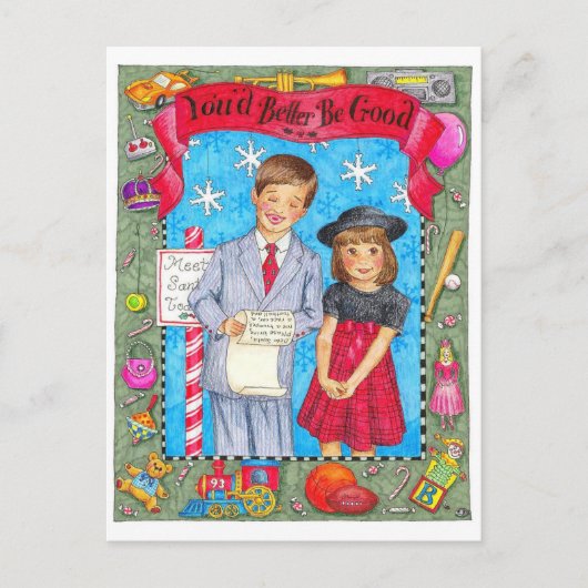 Lijst voor Santa Be Good Inspirerend Briefkaart (Voorkant)