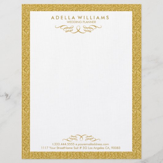 Lijst voor witte en goudzuren briefhoofd (Voorkant)