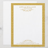 Lijst voor witte en goudzuren briefhoofd (Voorkant / Achterkant)