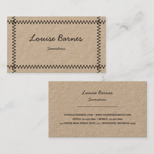 Lijst voor zeefdruk visitekaartje (Voorkant / Achterkant)