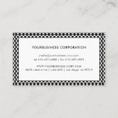 Lijst voor zwarte en witte cheques Algemeen Visite Visitekaartje (Achterkant)