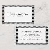 Lijst voor zwarte en witte cheques Algemeen Visite Visitekaartje (Voorkant / Achterkant)