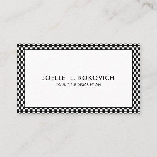 Lijst voor zwarte en witte cheques Algemeen Visite Visitekaartje (Voorkant)