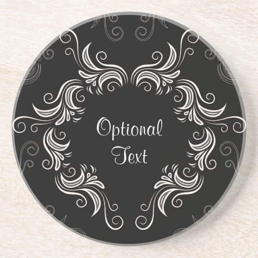 Lijst voor zwarte en witte zwepen zandsteen onderzetter (Voorkant)