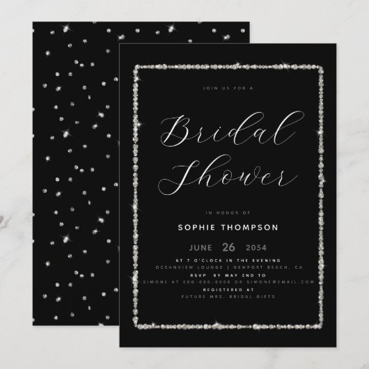 Lijst Vrijgezellenfeest met modern diamant Kaart (Voorkant / Achterkant)