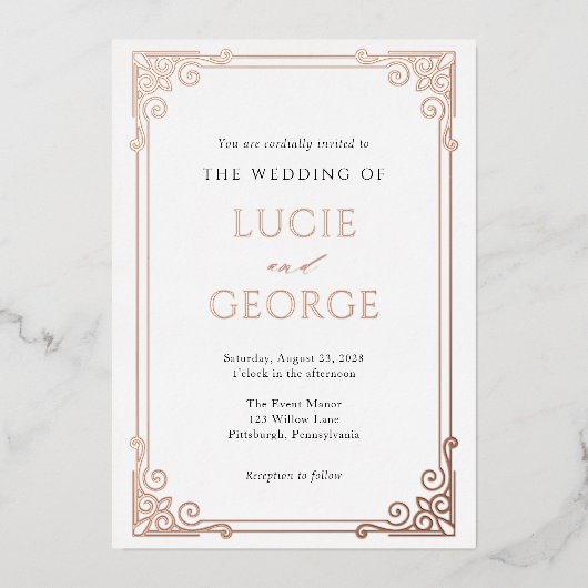   Lijst Wedding Real Folie Uitnodiging (Voorkant)