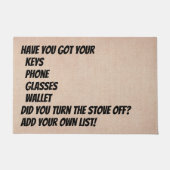 Lijst wijzigen Vergeet niet Keys Telefoon Wallet F Deurmat (Voorkant)