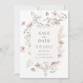Lijst Wildflower bruiloft Bewaar de datum uitnodig Kaart (Voorkant)