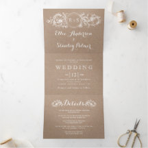  lijst wit bloemenbruiloft, initialen kraftbruilof