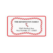 Lijst wit en rood kerstSnoep Adres Etiket (Voorkant)