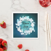 Lijst Witte veren Floral Modern Boho Servet (Insitu)