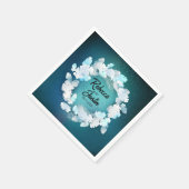 Lijst Witte veren Floral Modern Boho Servet (Hoek)