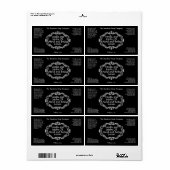  lijst Zwart Cosmetisch Label - 3.25 "x 2" (Full Sheet)