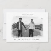 Lijst, zwart en wit, geborsteld save the date (Voorkant)