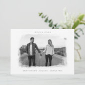 Lijst, zwart en wit, geborsteld save the date (Staand voorkant)