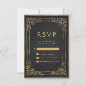  Lijst Zwart Goud Bruiloft RSVP (Voorkant)