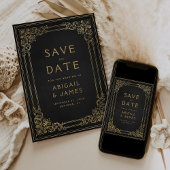  Lijst Zwart Goud Bruiloft Save the Date Kaart