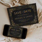  Lijst Zwart Goud Bruiloft Save the Date Kaart