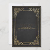  Lijst Zwart Goud Bruiloft Save the Date Kaart (Achterkant)