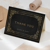 Lijst zwart gouden bruiloft Bedankkaart