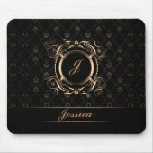 Lijst zwart/goudflens, gemonogd muismat (Voorkant)