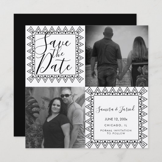 Lijst zwart, wit foto opslaan Datum (Voorkant / Achterkant)