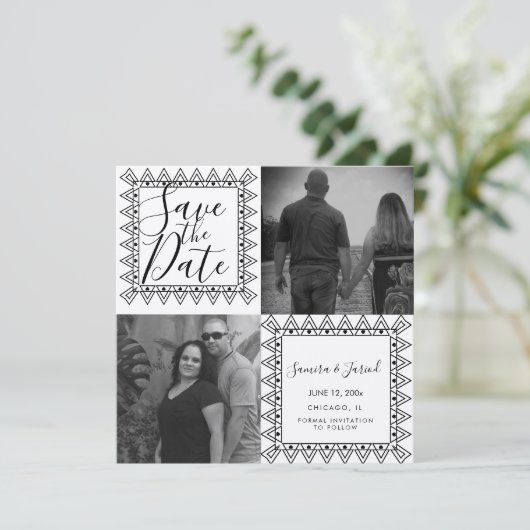 Lijst zwart, wit foto opslaan Datum (Staand voorkant)