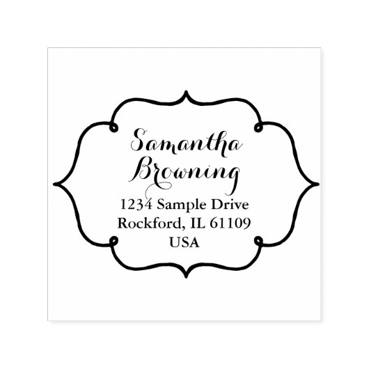 Lijst zwart-wit + uw ideeën Zelfinktende Stempel (Design)