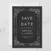  Lijst Zwart Zilveren Huwelijk Save the Date Kaart (Voorkant)
