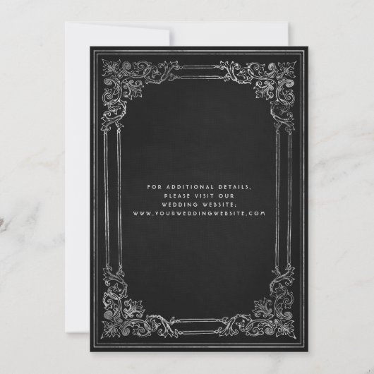  Lijst Zwart Zilveren Huwelijk Save the Date Kaart (Achterkant)