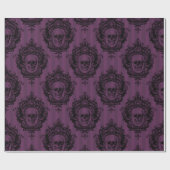 Lijsten en schedels op Paars Cadeaupapier (Vlak)