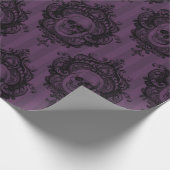 Lijsten en schedels op Paars Cadeaupapier (Hoek)