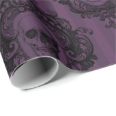 Lijsten en schedels op Paars Cadeaupapier (Rol Hoek)
