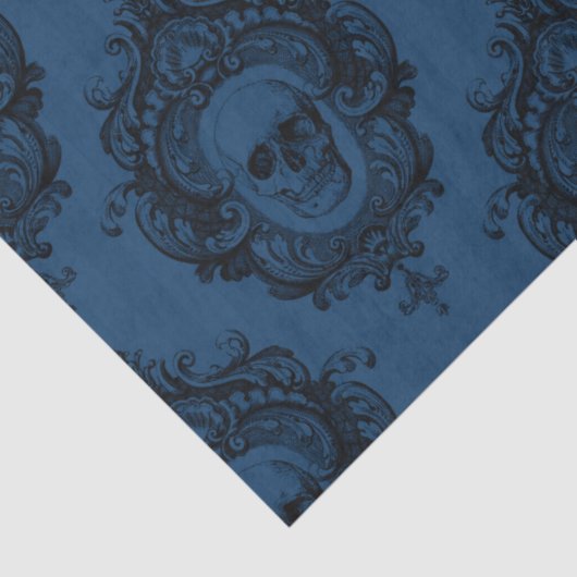  Lijsten en Skulls op blauwe ontkoppeling Tissuepapier (Detail)
