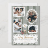   lijsten Kerstmis familie 5 foto's Feestdagenkaart (Voorkant)