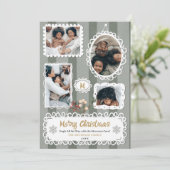   lijsten Kerstmis familie 5 foto's Feestdagenkaart (Staand voorkant)