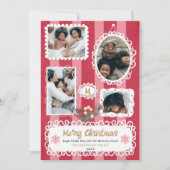   lijsten Kerstmis familie 5 foto's Feestdagenkaart (Voorkant)