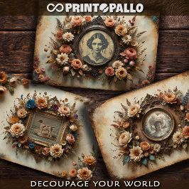  lijsten met bloemen - inpakpapier vel